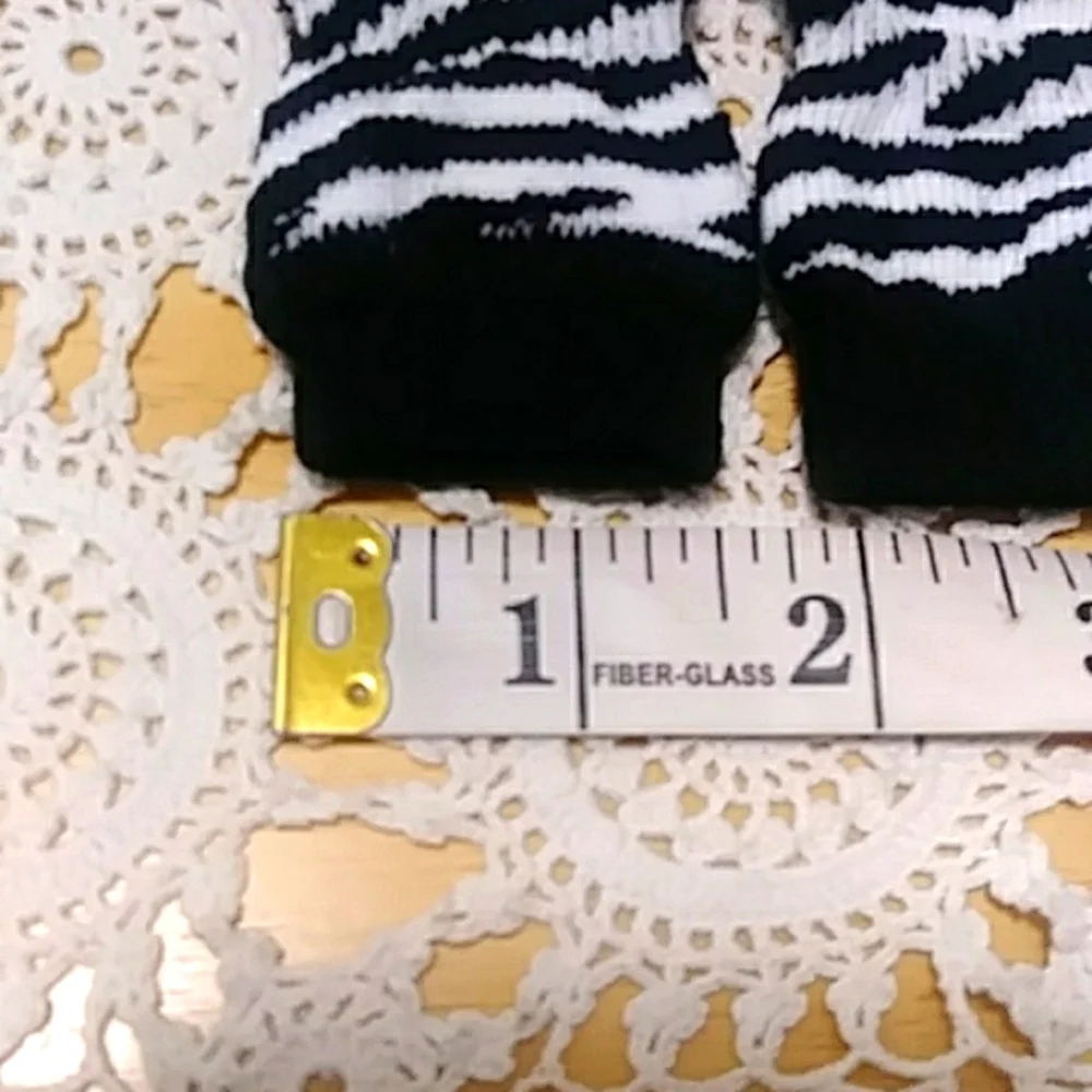Zebra Striped Knit Leg Warmers , scrunch style